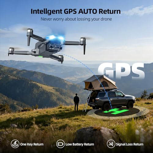 GPS Drone with 2K Camera for Adults, 5G FPV Foldable Drone with 4.5" Screen Controller, Brushless Motor, Tap Fly & Circle Fly, GPS Auto Return, Follow Me, Long Flight Time RC Quadcopter for Beginners - Image 5