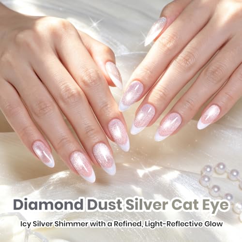 Image of Beetles Silver Gold Cat Eye Gel Polish,Creme Fizz Nail Gel