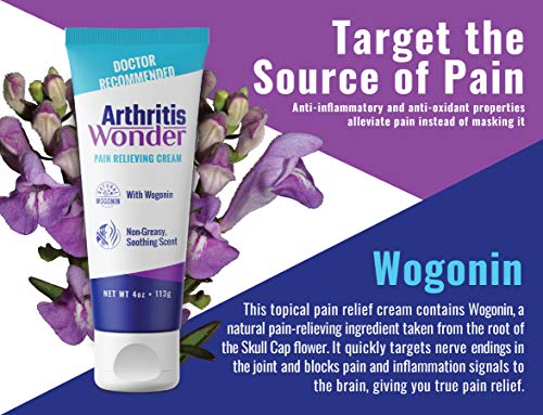 Pain-Relief-Cream-4-oz--Arthritis-Pain-Relief-Cream-for-Hand-Knee-Foot-and-Wrist-Joints--Fast-Acting-Deep-Penetrating-Non-Greasy-Formula-with-Natural-Wogonin