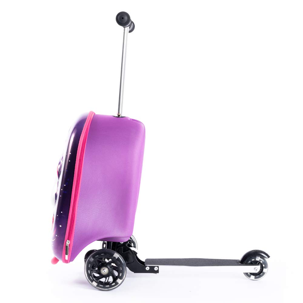Kiddietotes 3D Hardshell Ride On Suitcase Scooter for Kids Cute