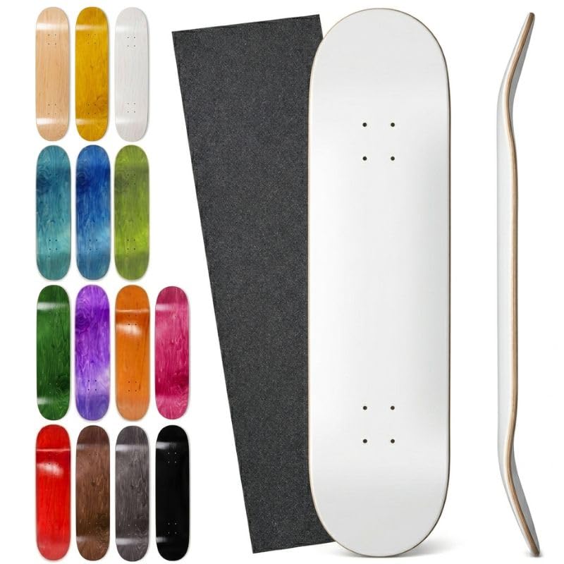 デッキテープ付き！Premium 7.5インチスケートボード デッキ ホワイト Amazon | 【SUNABE BLANK LAB】ブランク デッキ DECK ブランク