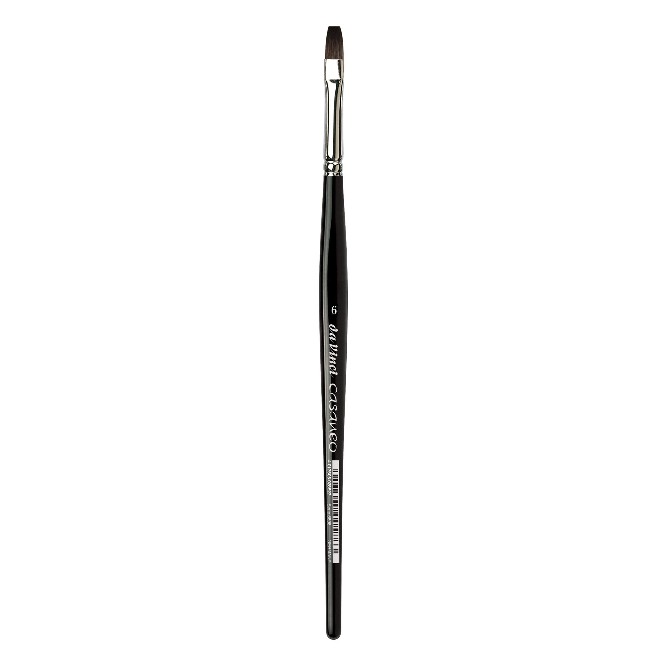 da Vinci, CASANEO, watercolour brush, synthetic fibres, artist's brush, watercolour painting, liquid acrylic paints, made in Germany, flat, size 6