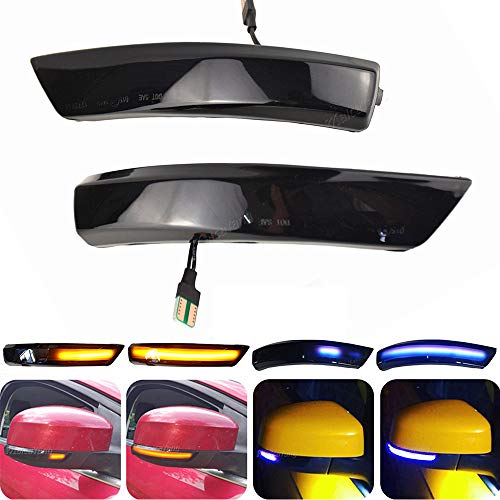 Clignotant dynamique jaune bleu LED retroviseur Focus noir feu