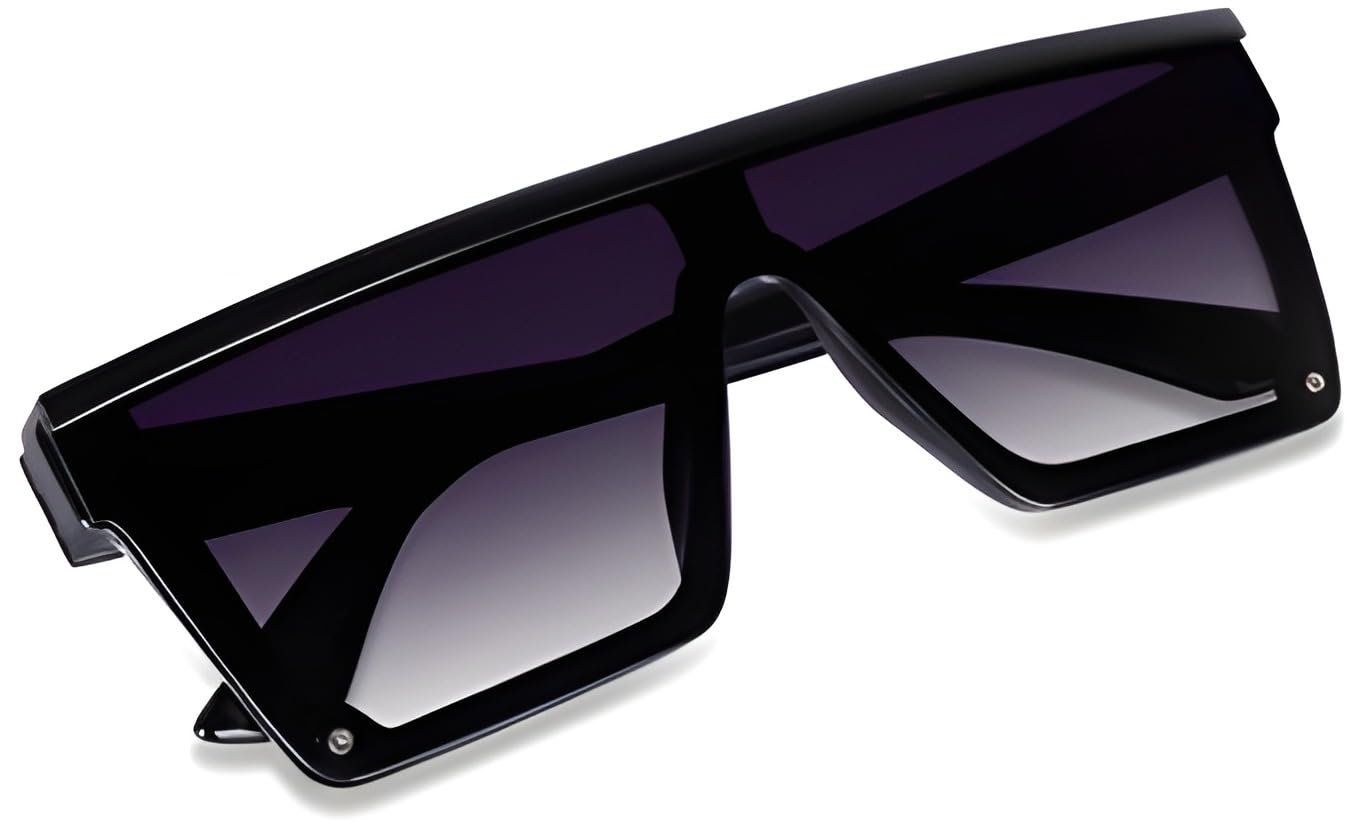 Oversized Sunglasses for Men & Women | UV400 Protection PC Frame | Lightweight Durable Modern Unisex Eyewear | Trendy Black Shades for Outdoor, Travel & Daily Style.-image-48