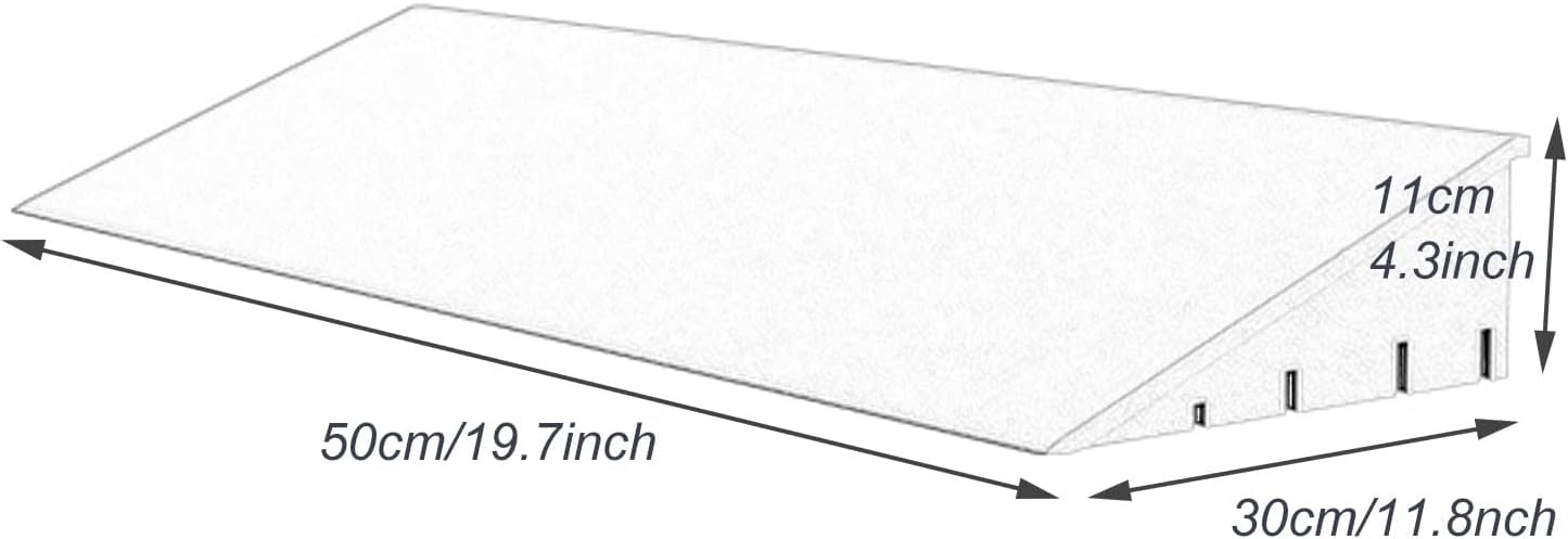 Rampa Antideslizante para bordillos. Rampa de plástico for bordillos, Antideslizante for Acceso a sillas de Ruedas, Ideal for escaleras, bordillos y umbrales.(Grigio,Height 11cm/4.3inch)