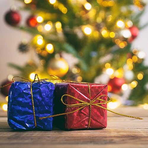 2 Rollen Gold und Silber Metallic Schnur, Insgesamt 200 Meter, 1.5mm Goldene Kordel, für Geschenkverpackung, Etikettendraht, DIY-Bastelarbeiten