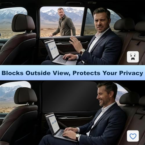 Image of ZATOOTO Magnetic Car Window Shade 2 Pack Car Shades for Rear Windows for Sleeping Car Privacy Curtain UV Block Window Shade, Universal Size for Vehicle Rear Window Shade for Baby