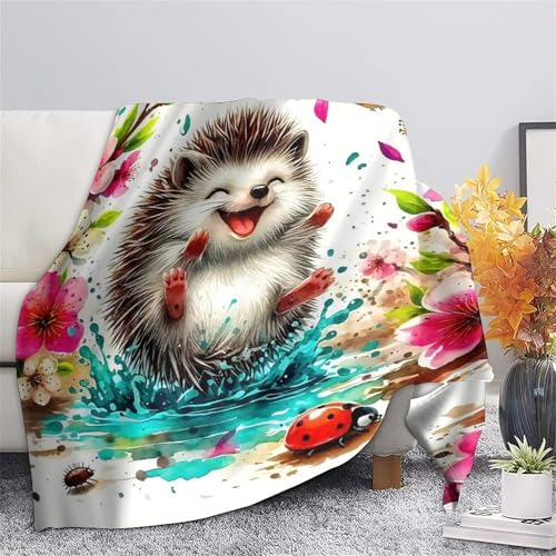 Plaid microfibre hérisson chaud et doux pour jeté de canapé lit - 7