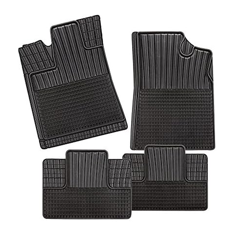 CarFashion 270954 Monza AB1 All-Weather Mat Set of 4, TPE Rubber Mat, Black, Semi-Fit Car Floor Mats Set Without Mat Holder Cover