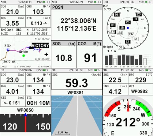 KAOLALI GPS Handheld 2.8" LCD Screen Display Portable Handheld GPS Navigator 1800mAh Marine GPS Navigation with SOG COG Meter Function for Boats, Marine, Outdoor Explorations Black - Image 5