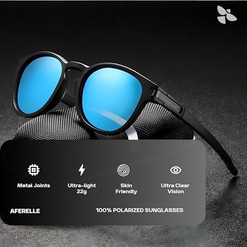 Image of Aferelle | IUnisex Round TAC Polarized Sunglasses | For Bike Riders | Running | Outdoor | Sports | Medium