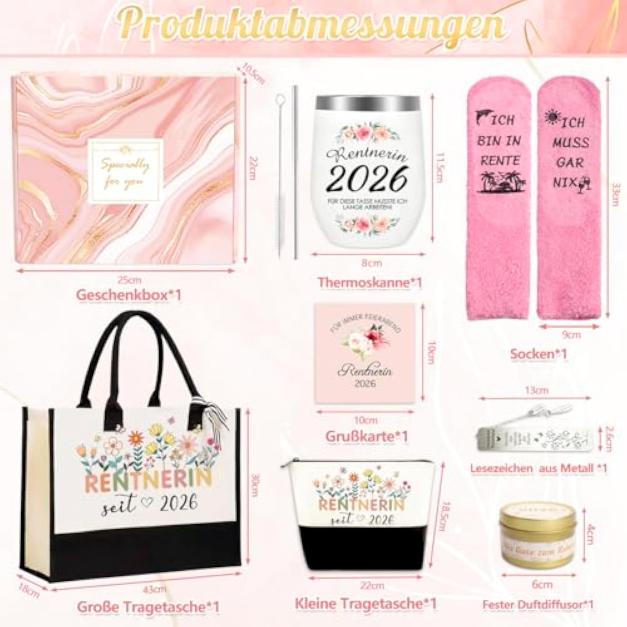 Retirement Gift Woman, 8-Piece Set for Celebration