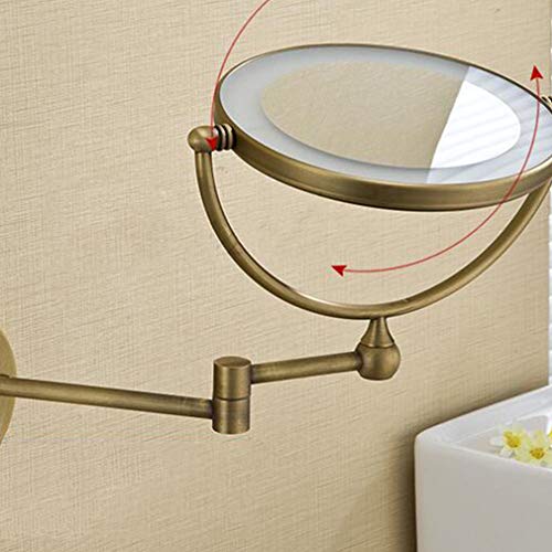 Miroir de courtoisie de maquillage à LED mural double face 3X
