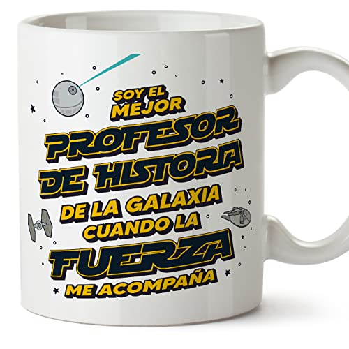 MUGFFINS Tazas para PROFESOR DE HISTORIA hombre - En Español - Mejor de la Galaxia Cuando Fuerza me...