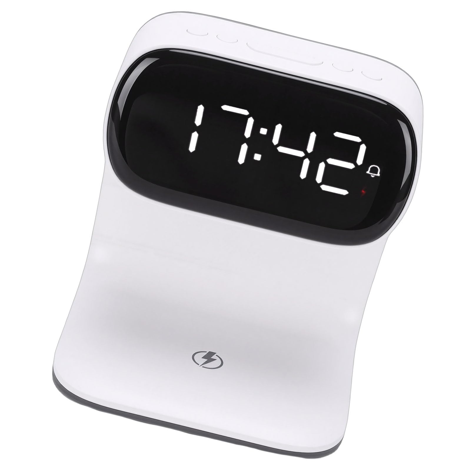 Annadue Sveglia Digitale, Stazione di Ricarica Rapida Wireless da 15 W, Lampada Touch Smart con Luce Notturna a 3 Colori, Orologio da Comodino a LED per Soggiorno Camera da Letto