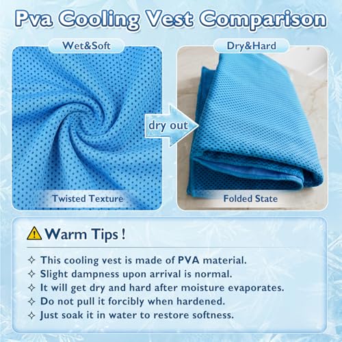 MBVOICO PVA Evaporative Cooling Vest for Men Women - Adjustable Sweat-Absorbent Water Activated Ice Cold Vest, No Ice/Electricity Needed Cooling Vest for Work,Construction & Outdoor Hot Weather