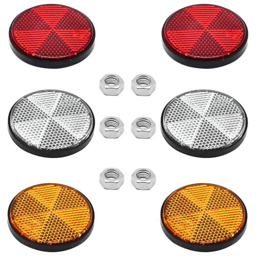 Image of Surf turtle Universal Reflector 6PCS Plastic Screw Mount Reflective Warning Reflectors Apply to Motorcycle Scooter Mopeds