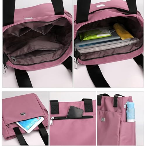 Halreactody Large Capacity Water Repellent Multi Pocket Nylon Shoulder Bag, Waterproof Tote Bags for Women4