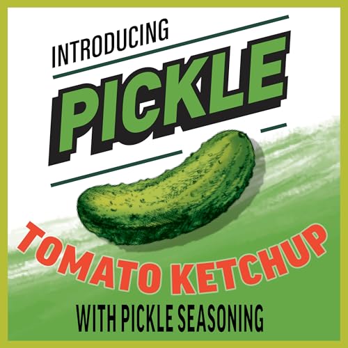 Image of Heinz Tomato Ketchup with Pickle Seasoning Flavored with Other Natural Flavors, 1 Bottle, for Easy Sharing and Easy Serving, 13.5 oz