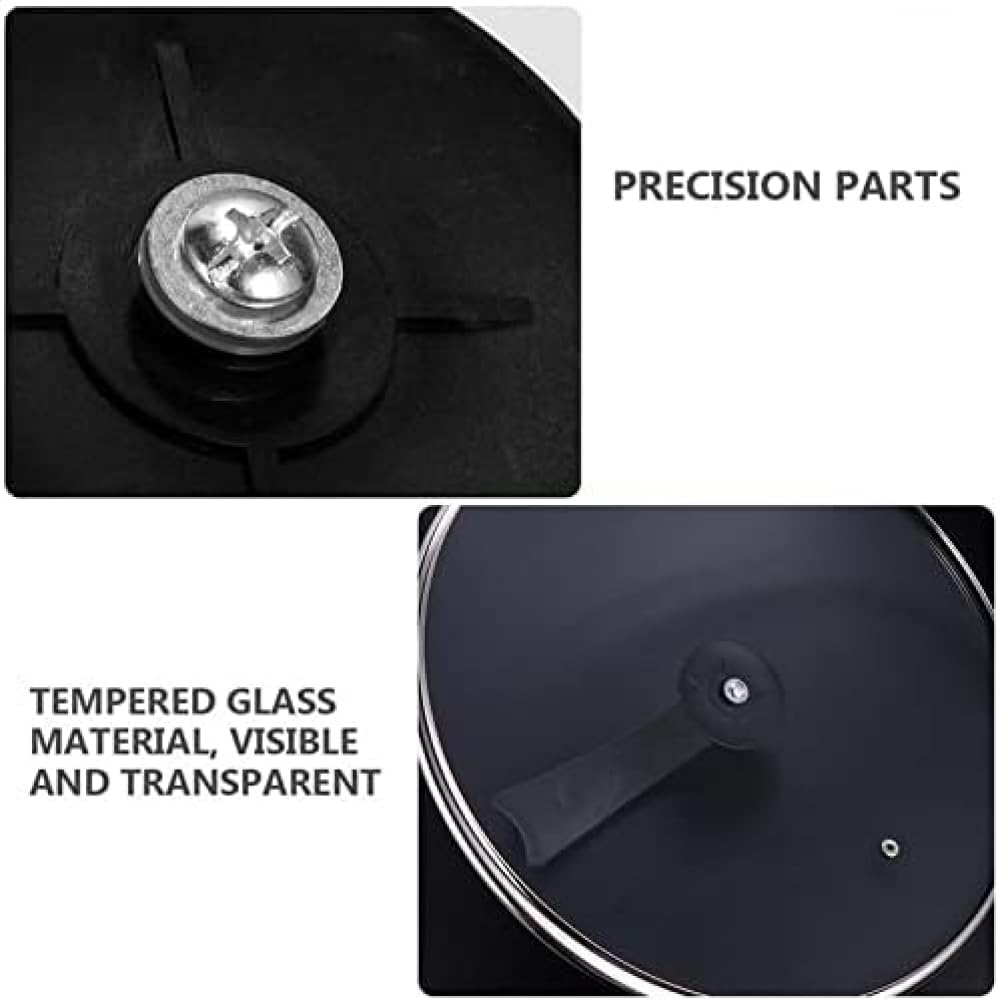 Tapa de sartén, tapa redonda universal con mango de pie, cubierta de vidrio transparente de repuesto para ollas de vidrio templado, 38 cm