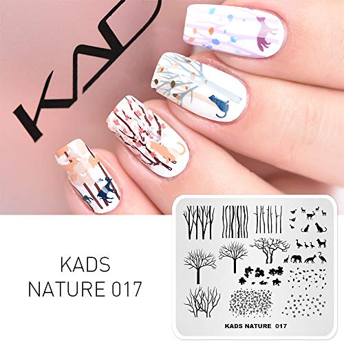 KADS Nail Stamping Plate Charming Herbst Landschaft Baum Defoliation Natur Vorlage Bild Design Platten für Nail Art Dekoration und DIY Nail art (NA017) – Bild 7