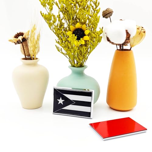 Image of Black Puerto Rico Flag Sticker Emblem Decal Puerto Rican Car Chrome Flags, 2 Pack, 3 x 2 inches