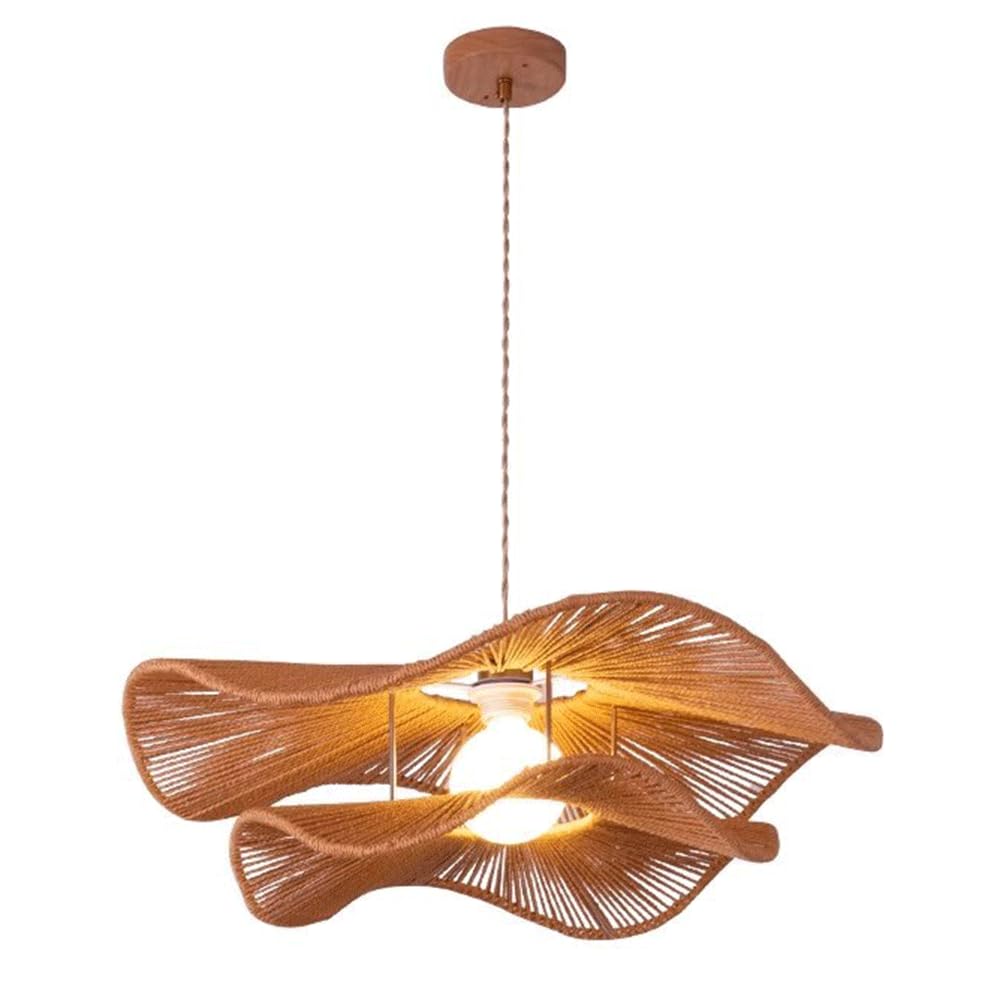 CJSLXGBL Rattan Farmhouse Chandelier Light Fixtures, Boho Large Pendant Light,Hand Woven Chandeliers,Rustic Chandeliers Hanging Light Fixtures,for Kitchen Island,Dining