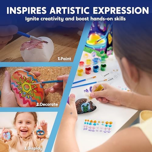 Rock Painting Kit- Glow in The Dark Rock Kit, Arts and