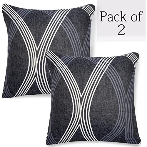 Image of HOKIPO Stretchable Cushion Cover 16x16, Pack of 2, Shadow Grey (AR-4098-D18*2)