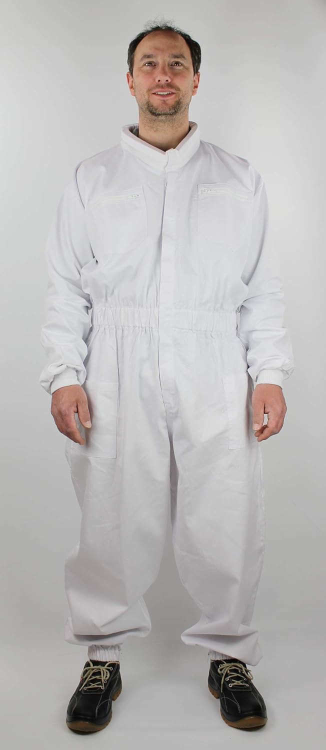 Traje de apicultor de calidad, mono de apicultor con cuello rebordeado para colocar un velo de apicultura, tallas 128 hasta 4XL, probado y certificado (164)