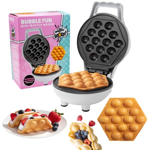 Bubble Mini Waffle Maker- Special Holiday Breakfast w Tiny Hong Kong Egg Style...