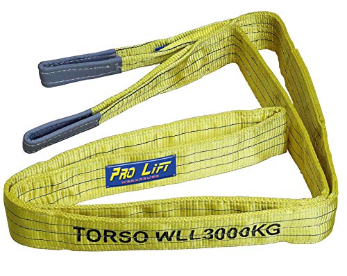 Pro-Lift Tools 3 t Serre-joint avec 2 passants, longueur 4 m, double couche, passants renforcés