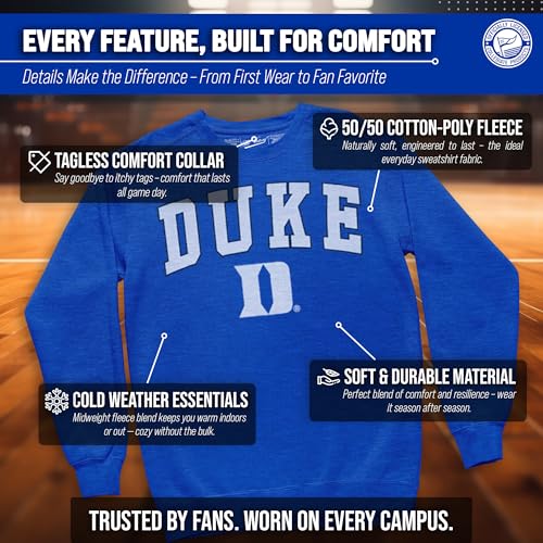 Image of NCAA College Sweatshirt Fleece Crewneck Pullover for Men and Women | Officially licensed NCAA college gameday crewneck pullover - 9 oz fleece lined sweatshirt with arch and logo design