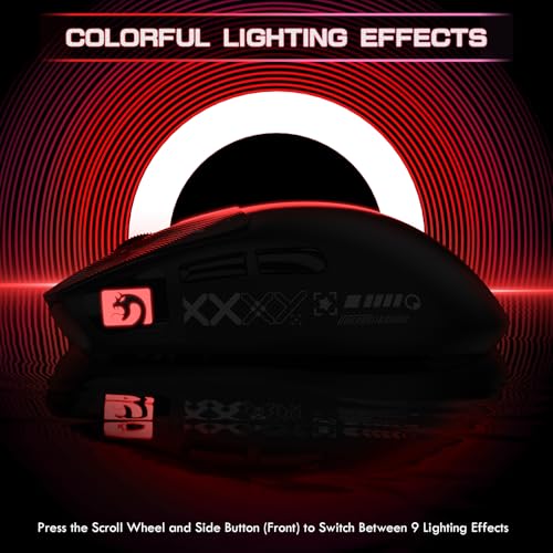 Image of ATTACK SHARK x MAMBASNAKE M4 Wireless Gaming Mouse, 24000 Adjustable DPI PAW3311 Optical Sensor, Programmed Buttons, 52g Lightweight Ergonomic Computer Mice 2.4G /BT /USB-C for PC /Mac-Black&Griptape