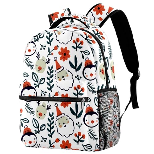 Sac à dos d'école mignon avec renne et pingouin pour la rentrée des classes