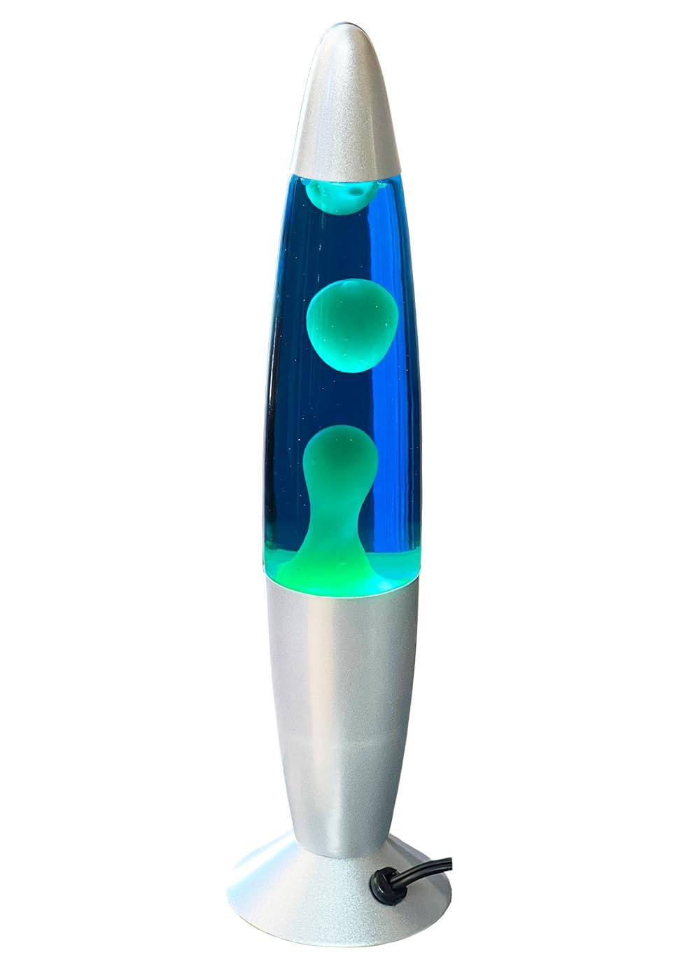 Volcano Lamp 13.5" – Color Liquid Motion Light, Wax Floating Lamp, Mood Light, Night Light for Kids, Girls, and Boys, Perfect for Bedroom, Office, or Home Decoration, Green, Blue