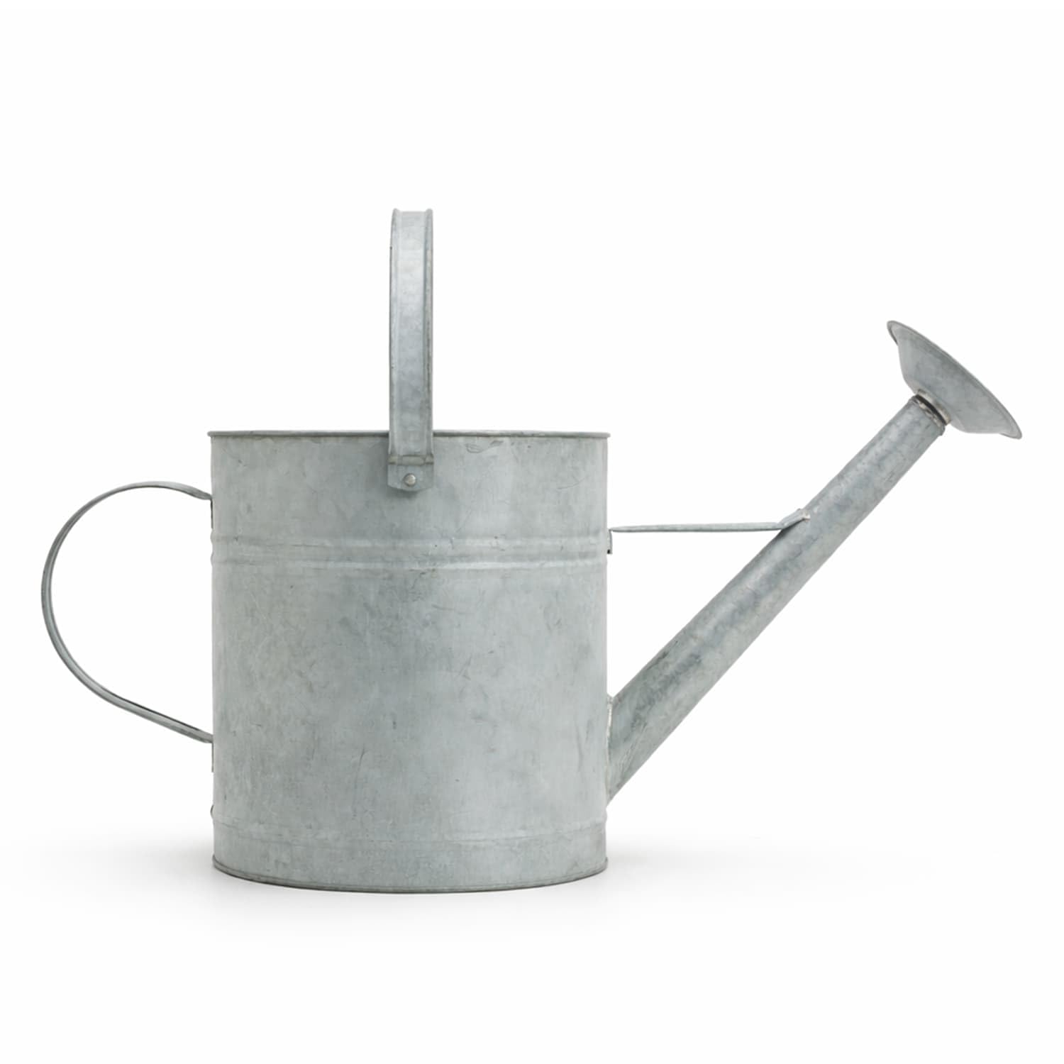 CKB LTD Konewka do zbierania opadów deszczu 8,7 l – duża zewnętrzna cynkowa metalowa puszka ogrodowa do zbierania wody deszczowej ze zdejmowaną różą i regulowanym uchwytem