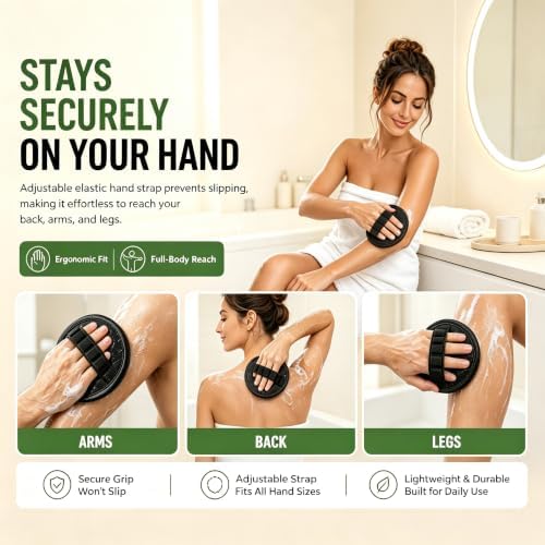 Vivanchor Exfoliating Glove Body Scrubber, No-Pain Dead Skin Remover Pad (2Pcs - 3