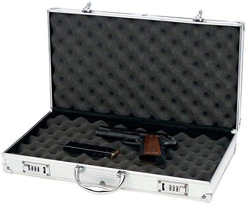 Aluminum Framed Locking Gun Pistol Case Handgun Lock Box Hard Storage Carry Case