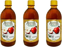Vinagre De Maçã 5% Acidez Orgânico 530ml Montes Verdes - Kit com 3 Unidades