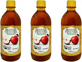 Vinagre De Maçã 5% Acidez Orgânico 530ml Montes Verdes - Kit com 3 Unidades