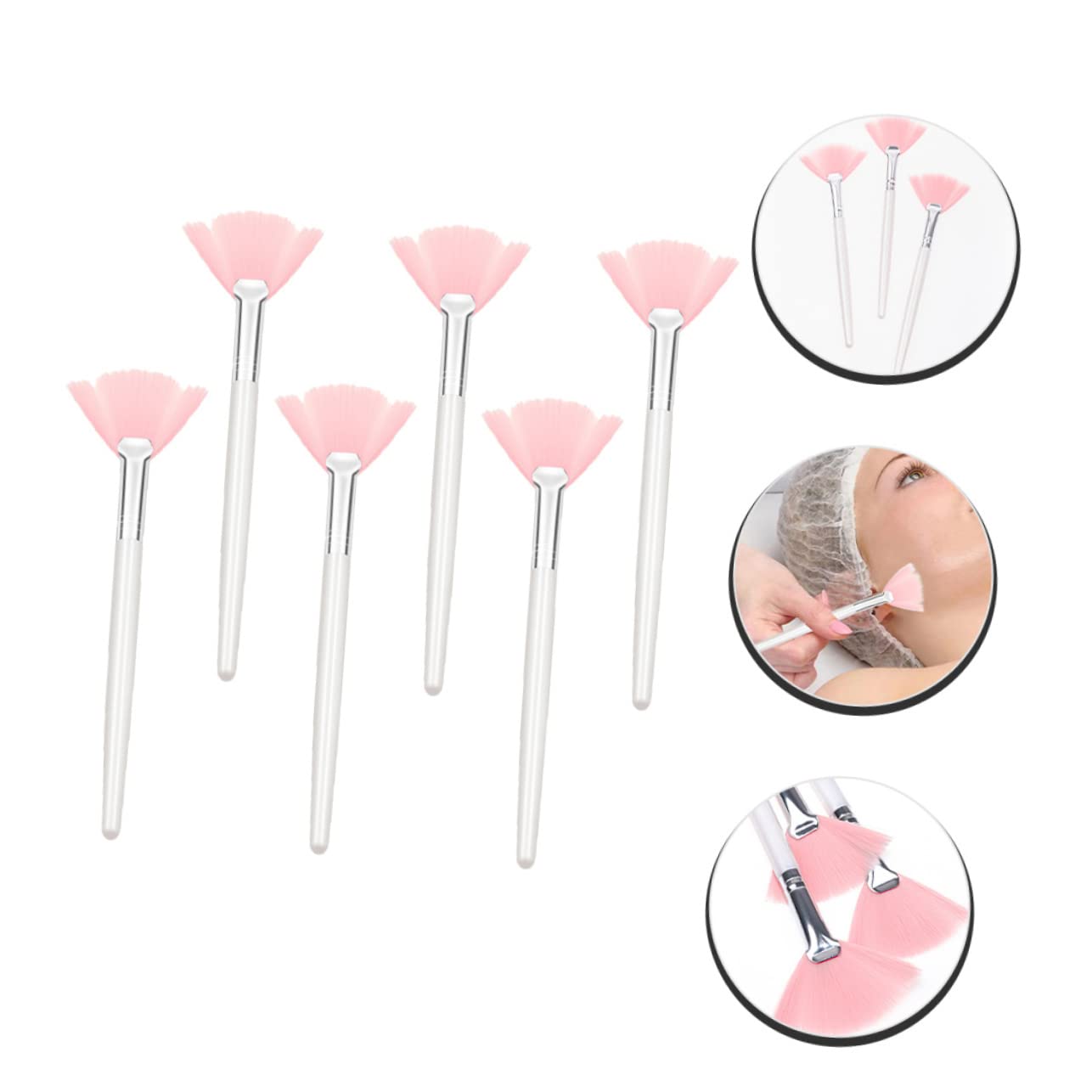 MAGICLULU 4 Set Di Pennelli Per Il Trucco Del Viso Con Manico Per Donna Set Di Pennelli Per Il Trucco Per Fondotinta E Fissante Impugnatura Comoda Per Luso 6 Pezzi*4