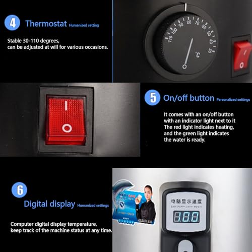 Termo eléctrico grande para café y té, 35L miniatura 4
