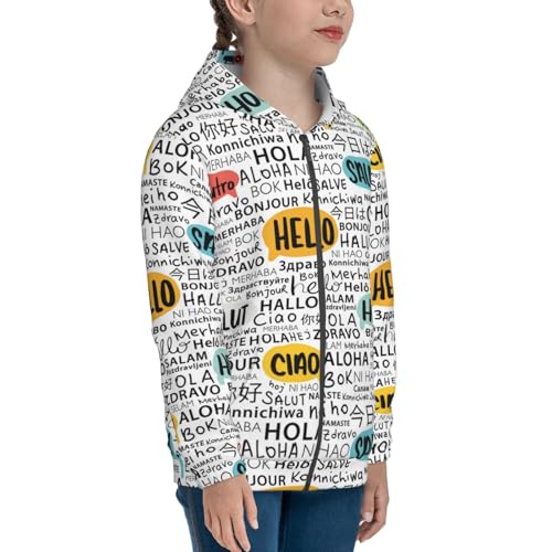 Hello Kid Hoodies Boys Zip Up Sweatshirts Girls Pullover with Pocket4