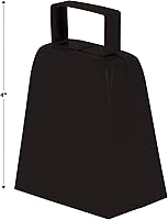 Vista 2 de Beistle Black Cowbells, paquete de 12, fabricantes de ruido de metal para espíritu escolar, reuniones de pep, día del juego, orgullo del