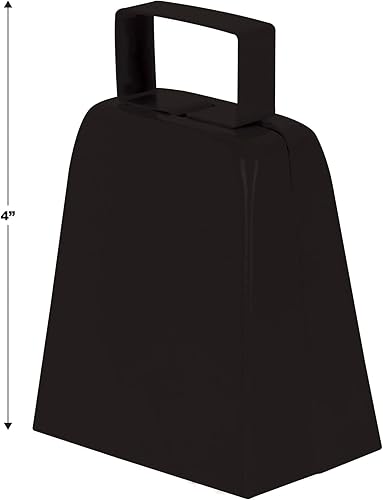 Miniatura 2 de Beistle Black Cowbells, paquete de 12, fabricantes de ruido de metal para espíritu escolar, reuniones de pep, día del juego, orgullo del equipo,