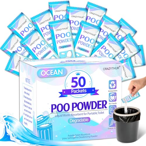 Poo Powder for Portable Toilet Gel Powder Camping Toilet Gel 50PCS