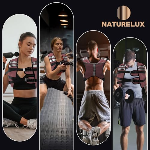 Image of NATURELUX Weighted Vest Men or Women - 5 /10 /15 /20 /25 /30lbs Weights with Reflective Stripe, Weighted Vest for Workout Equipment for Strength Training Running - Walking Weight Loss