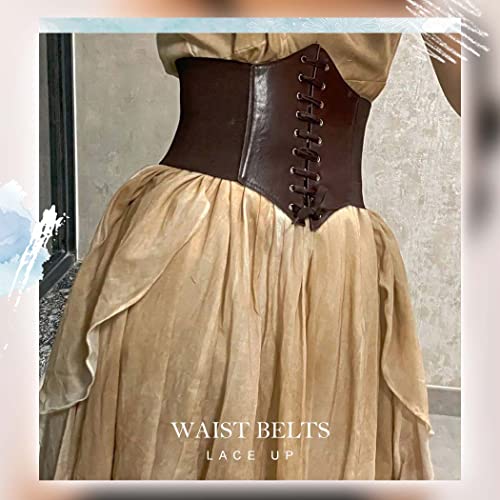 Asooll Wide Elastic Corset Belts Vintage Lace up Waist Belt Party Prom Costume Clothing Dress Waist Belts for Women4