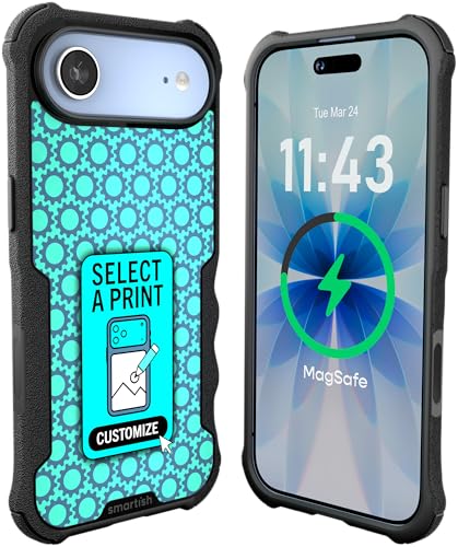 Image of Smartish iPhone Air MagSafe Case - Gripzilla Protective Magnetic Case for Men [Rugged + Tough] Military Grade Heavy Duty Grip Armor - Drop Tested for iPhone Air - Custom Print